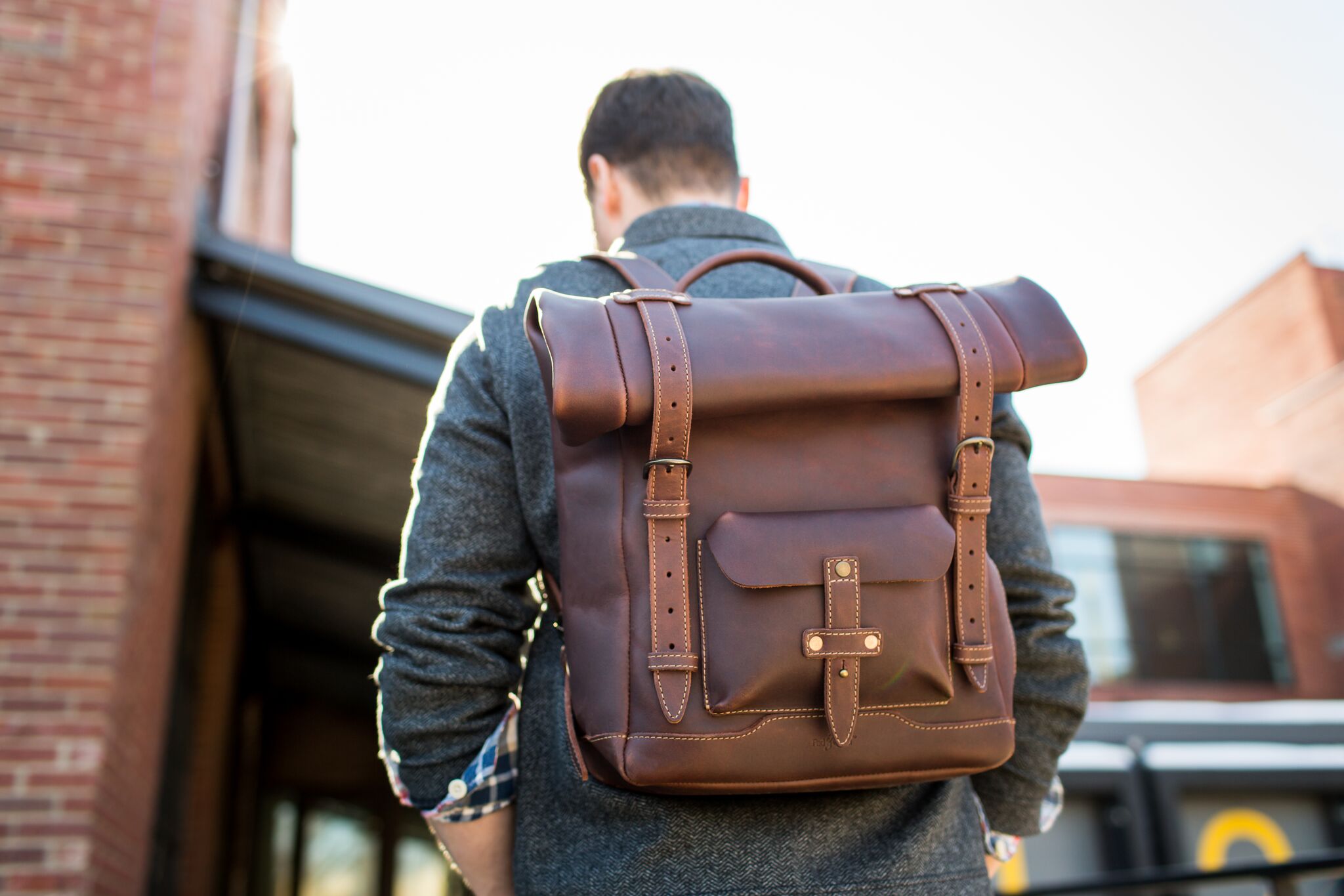 laptop bag black leather